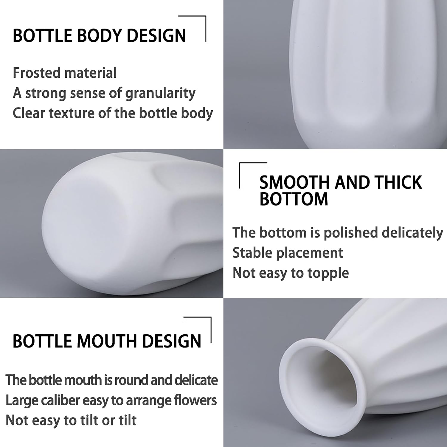 5'' Ceramic Bud Vases / 01 / White / Set of 10