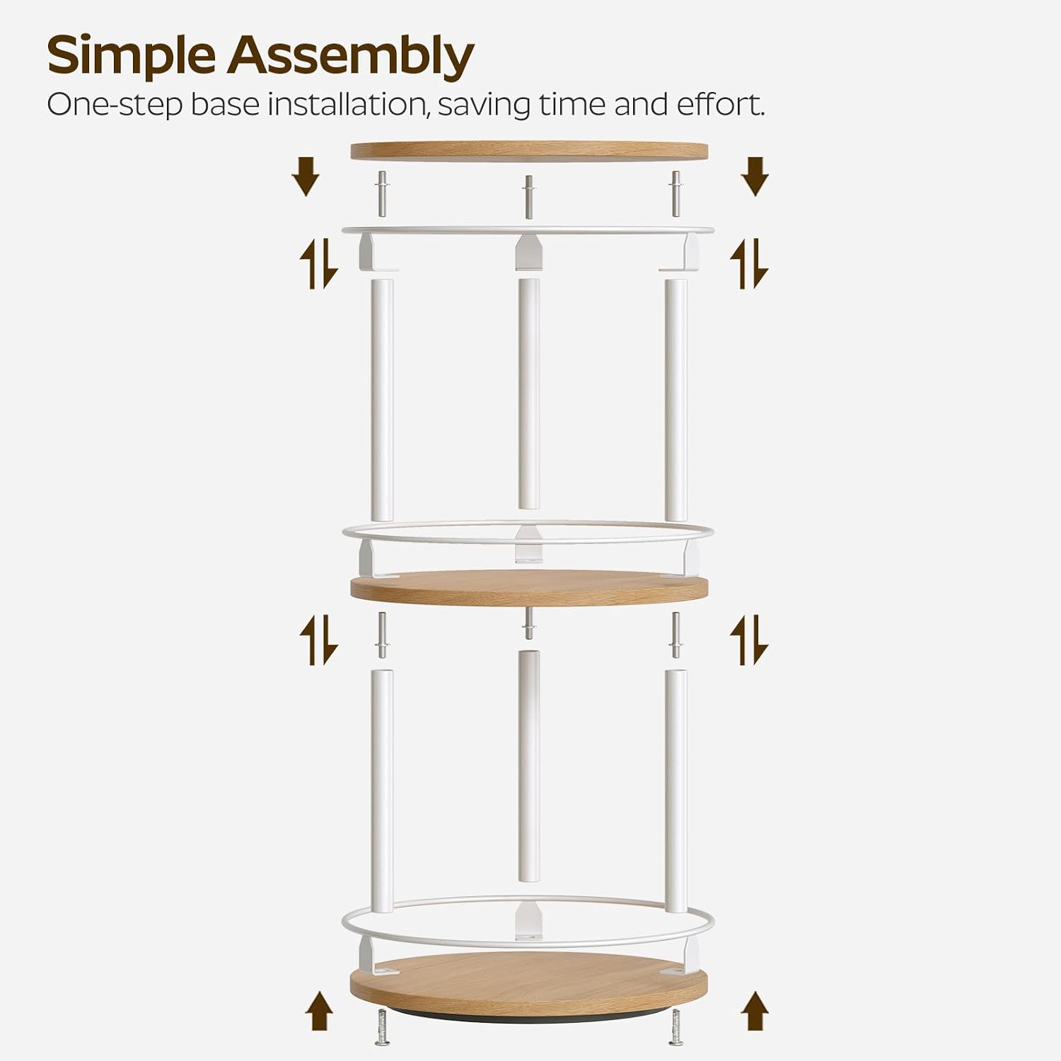 3-Tier Lazy Susan Organizer, Rotating Spice Rack, Spinning Organizer, Industrial Turntable Spice Rack Organizer for