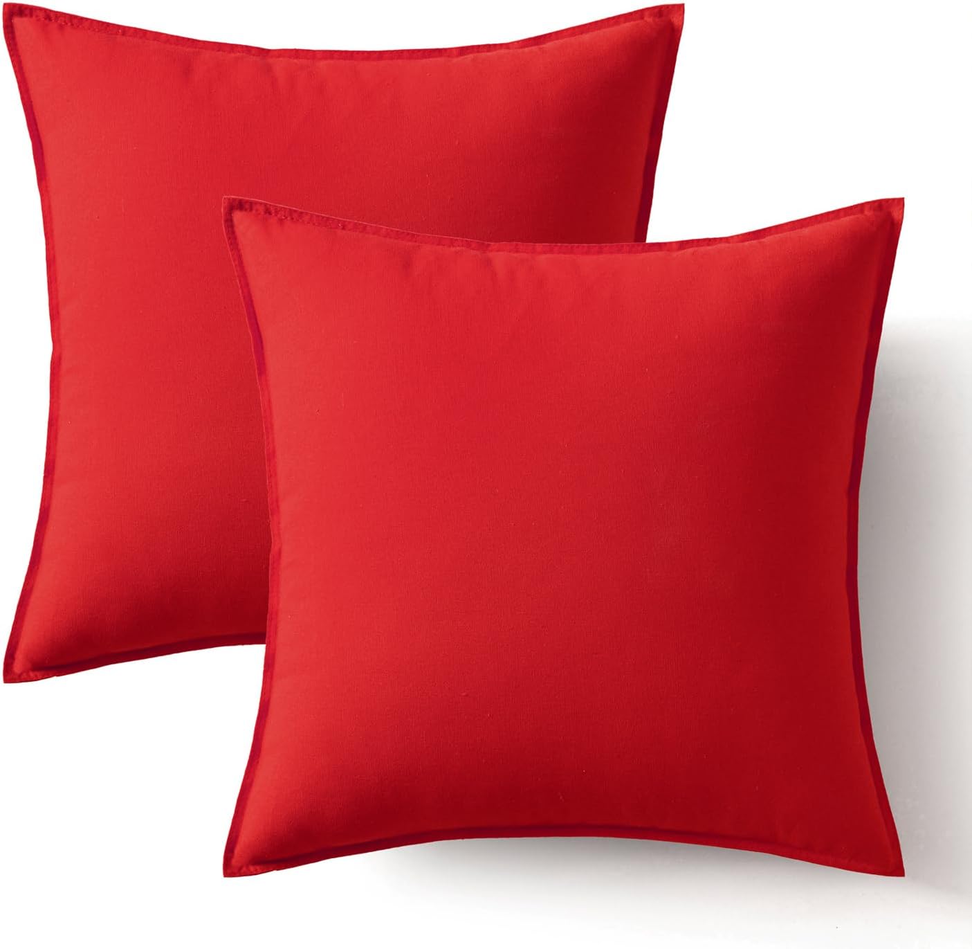 Christmas Decorative Linen Pillow Covers Boho Farmhouse Modern / 18 x 18 / Christmas Red / Set of 2