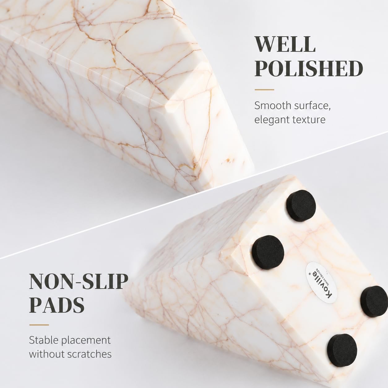 Marble Bookends / Large Bookends for Heavy Books / Trapezoid-gold