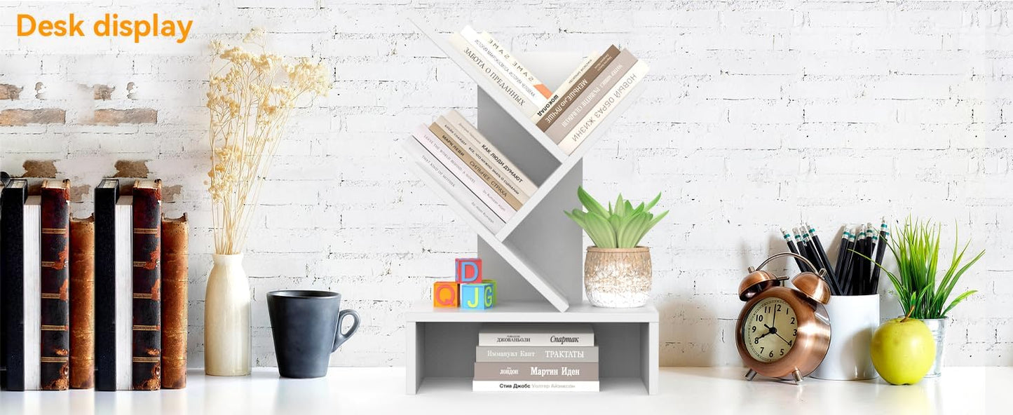 Compact Book Holder for Small Spaces / 4-tier-white