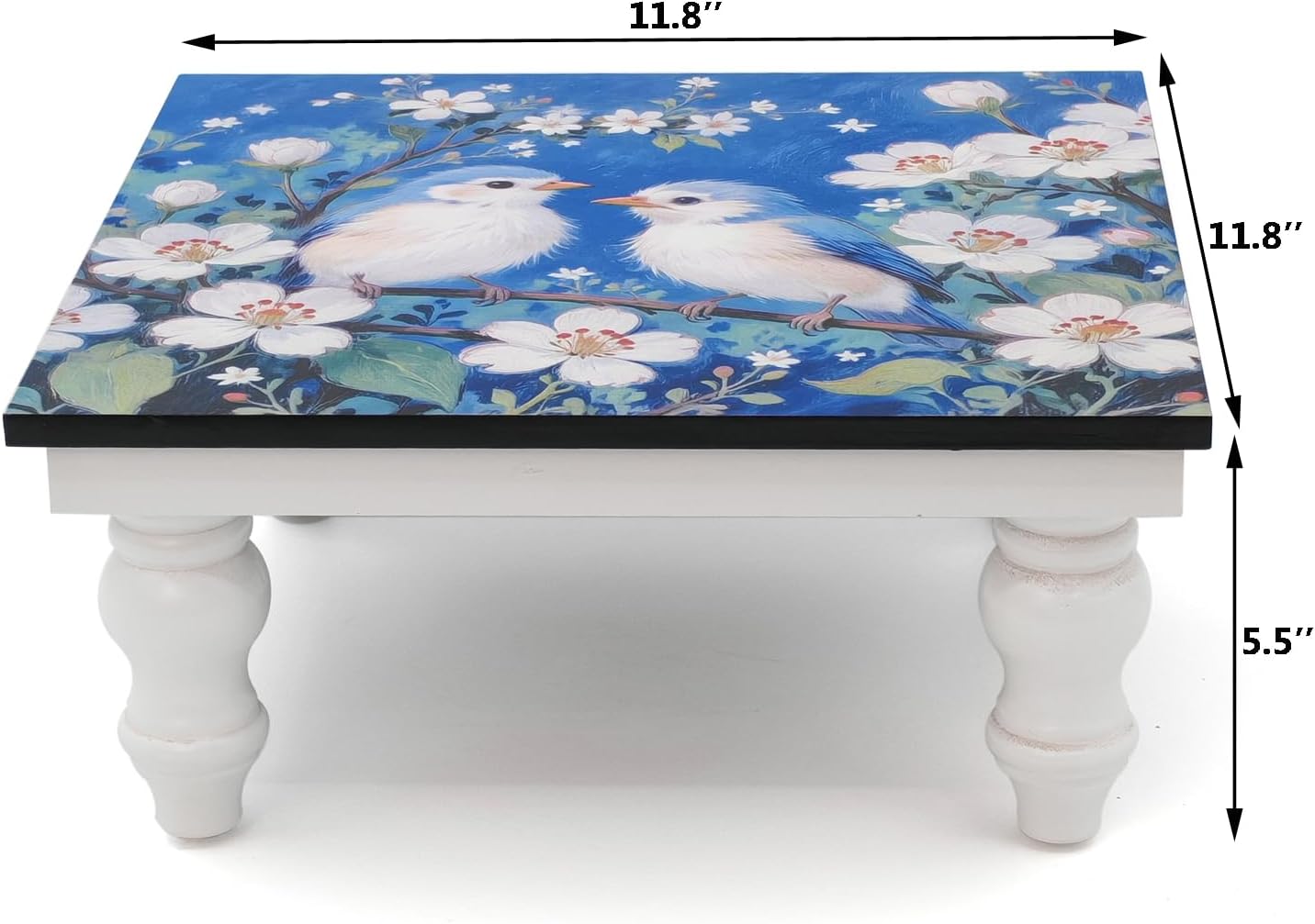 Wooden Riser Decorative Tray / BLUE 02
