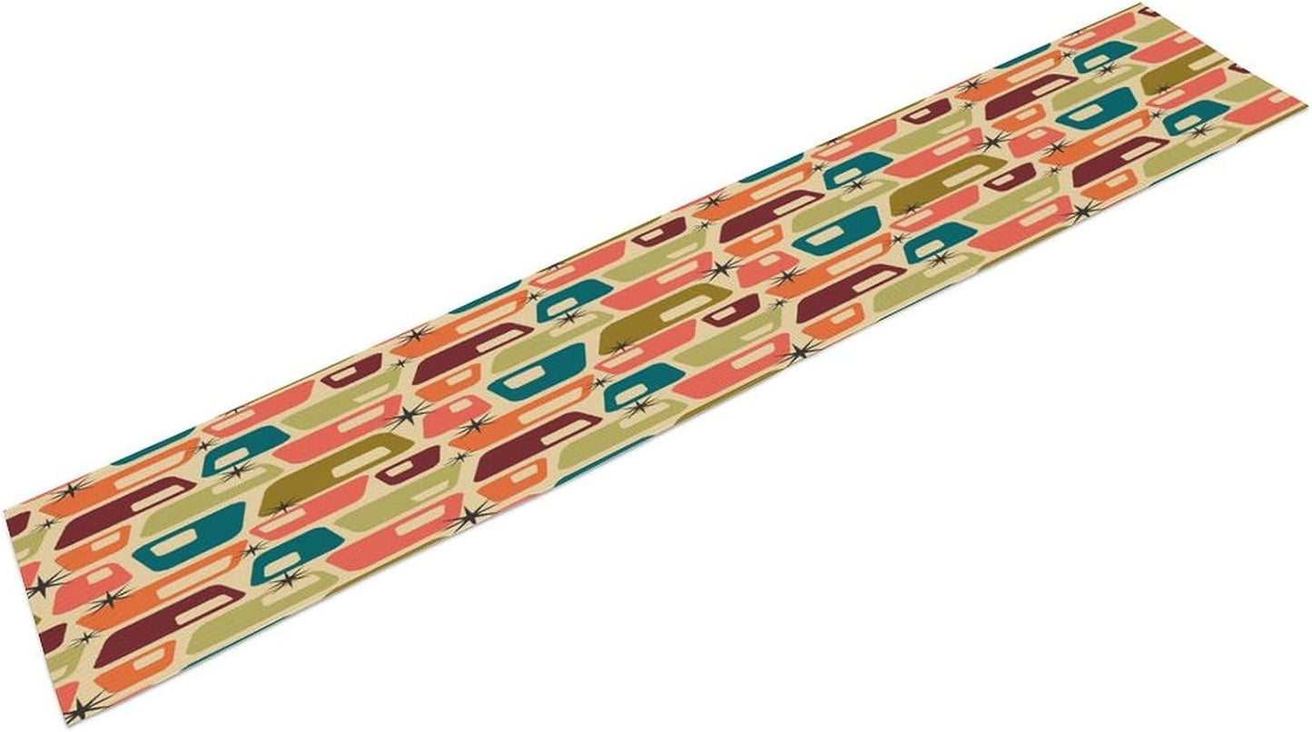 Mid Century Table Runner Treatments Geometric Minimalist Abstract Patterns Printed Linen Table Runner for Home Kitchen