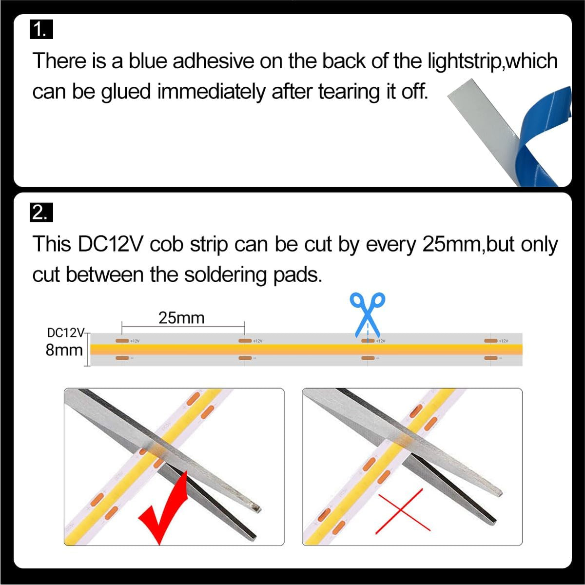 HAMRVL LED Shelf Lights,16.4ft 12V COB LED Strip Lights for Kitchen Cabinet | 4000K Natural White Plug-in DIY