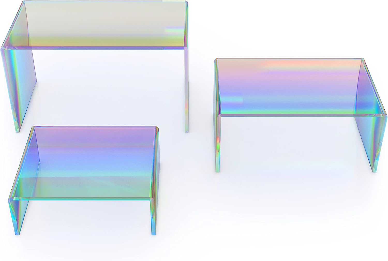 Rainbow Iridescent Acrylic Display Risers / Set of 6