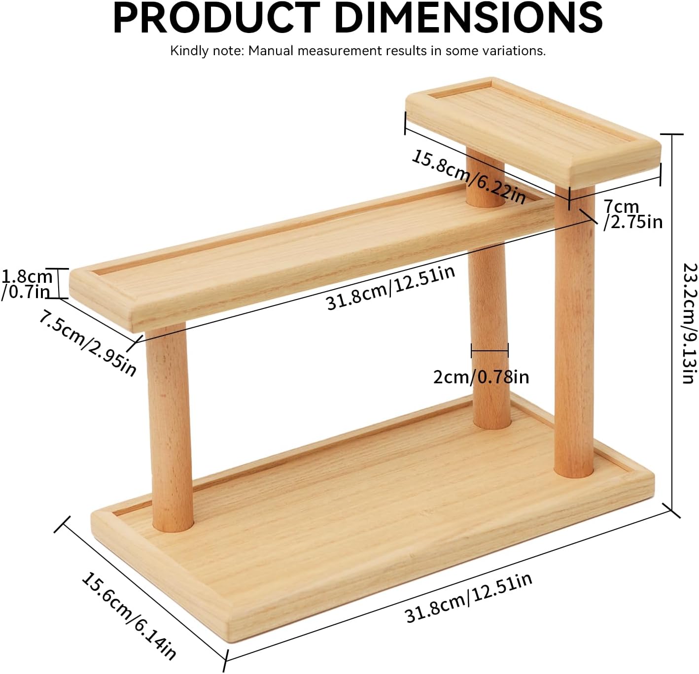 Wooden Countertop Stand Organizer / Natural