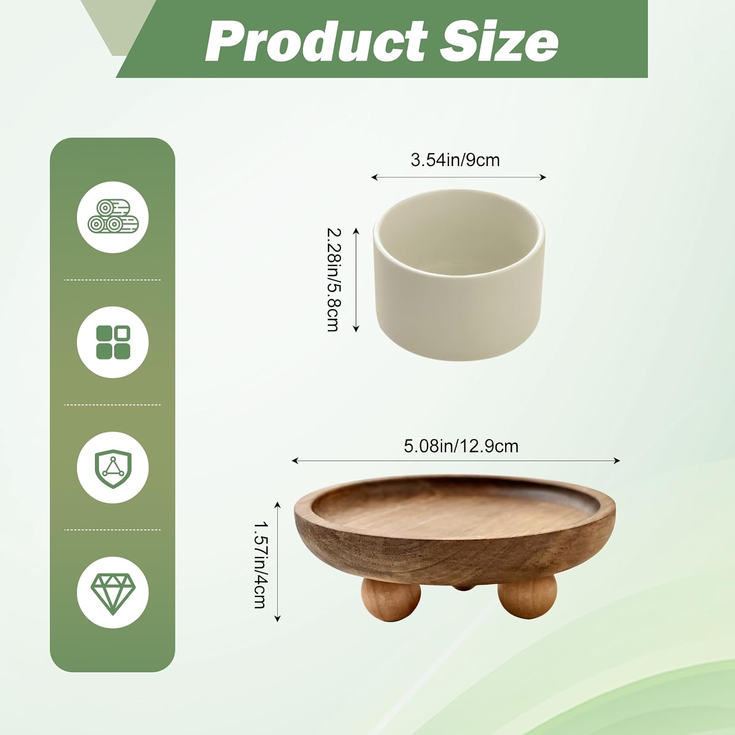 Small Wooden Riser Wooden Pedestal for Display Tray Display Riser for Entry / 12.9 x 4 / Round Cm