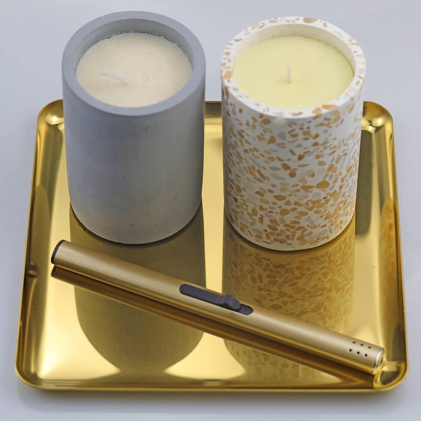 Metal Decorative Tray / Mirror Gold / 7.5 x 7.5 x 0.5