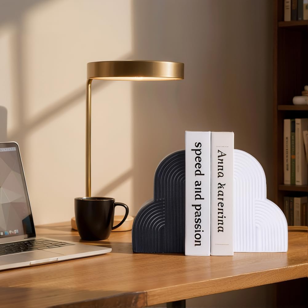 Modern Minimalist Geometric Book / White and Black / Set of 2