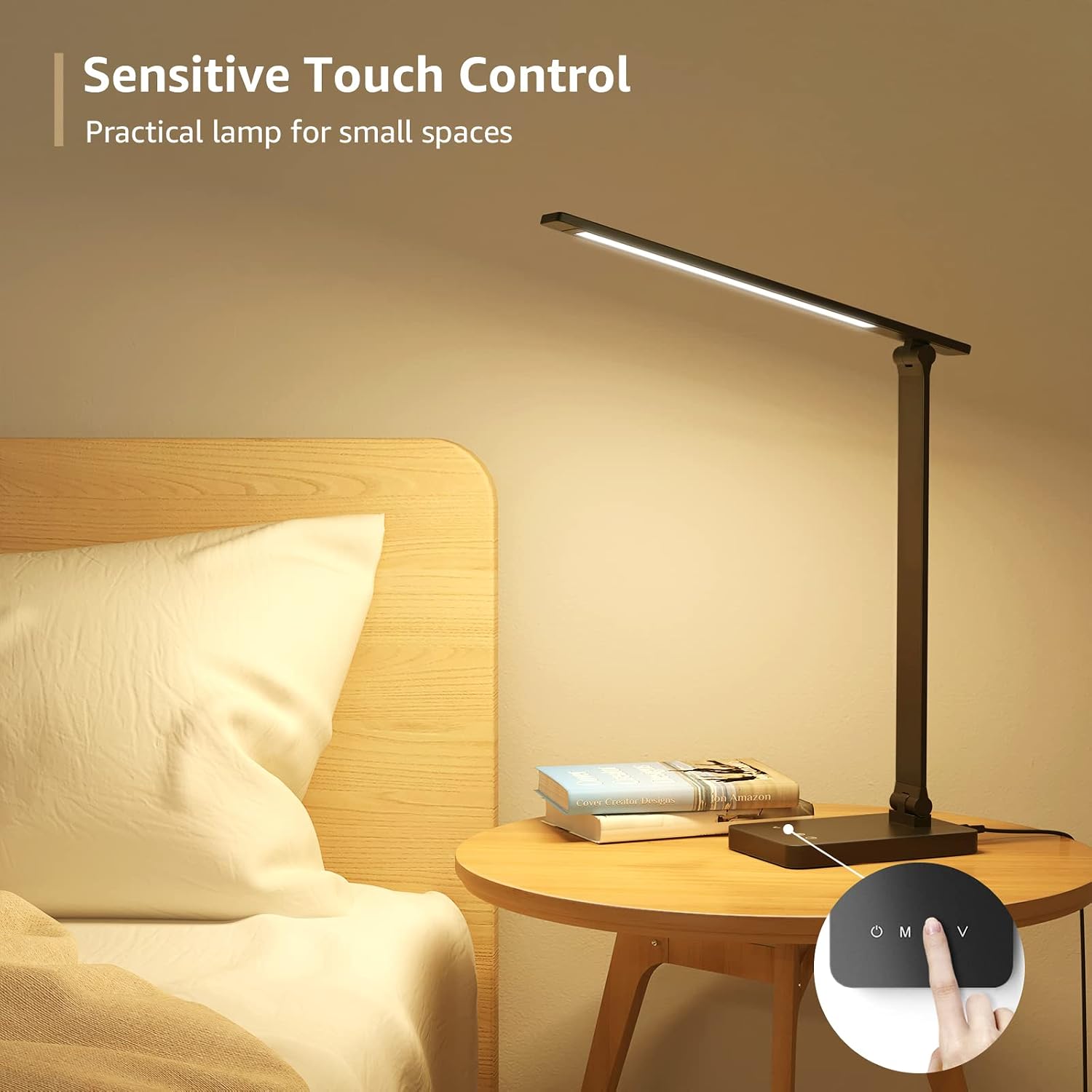 Lepro LED Desk Lamp for Home Office, 9.5W 750LM Touch Desk Light, Black | 5 Color Modes 5 Brightness Level, Eye Caring