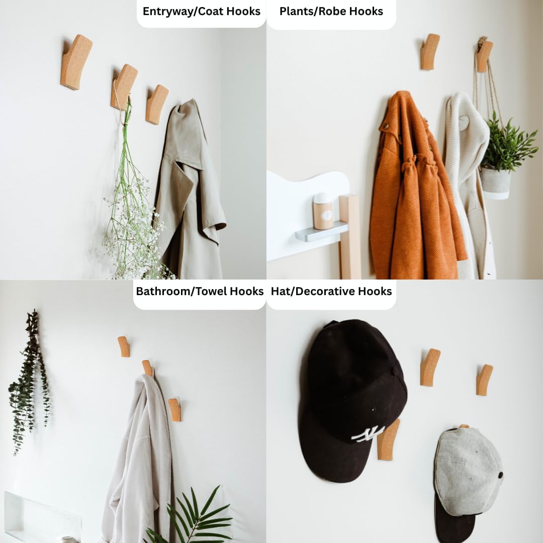 Wooden Wall Hooks / Rustic / Set of 2