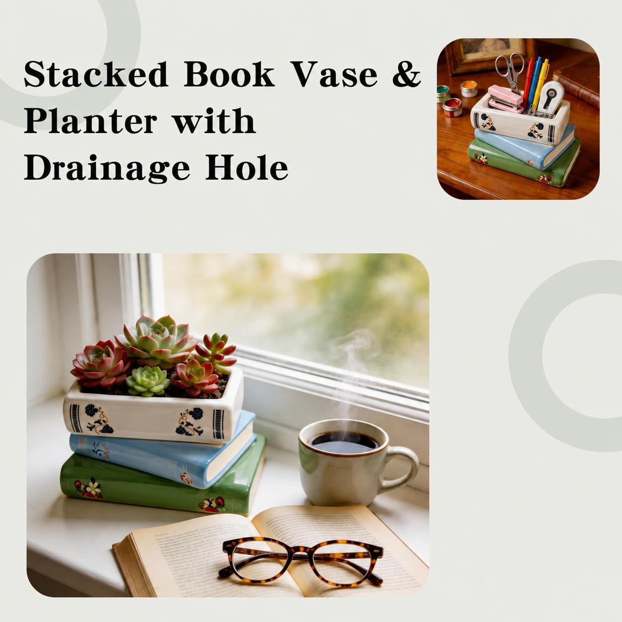 Book Vase / Book Flower Vase / 7 x 3.9 x 3.7