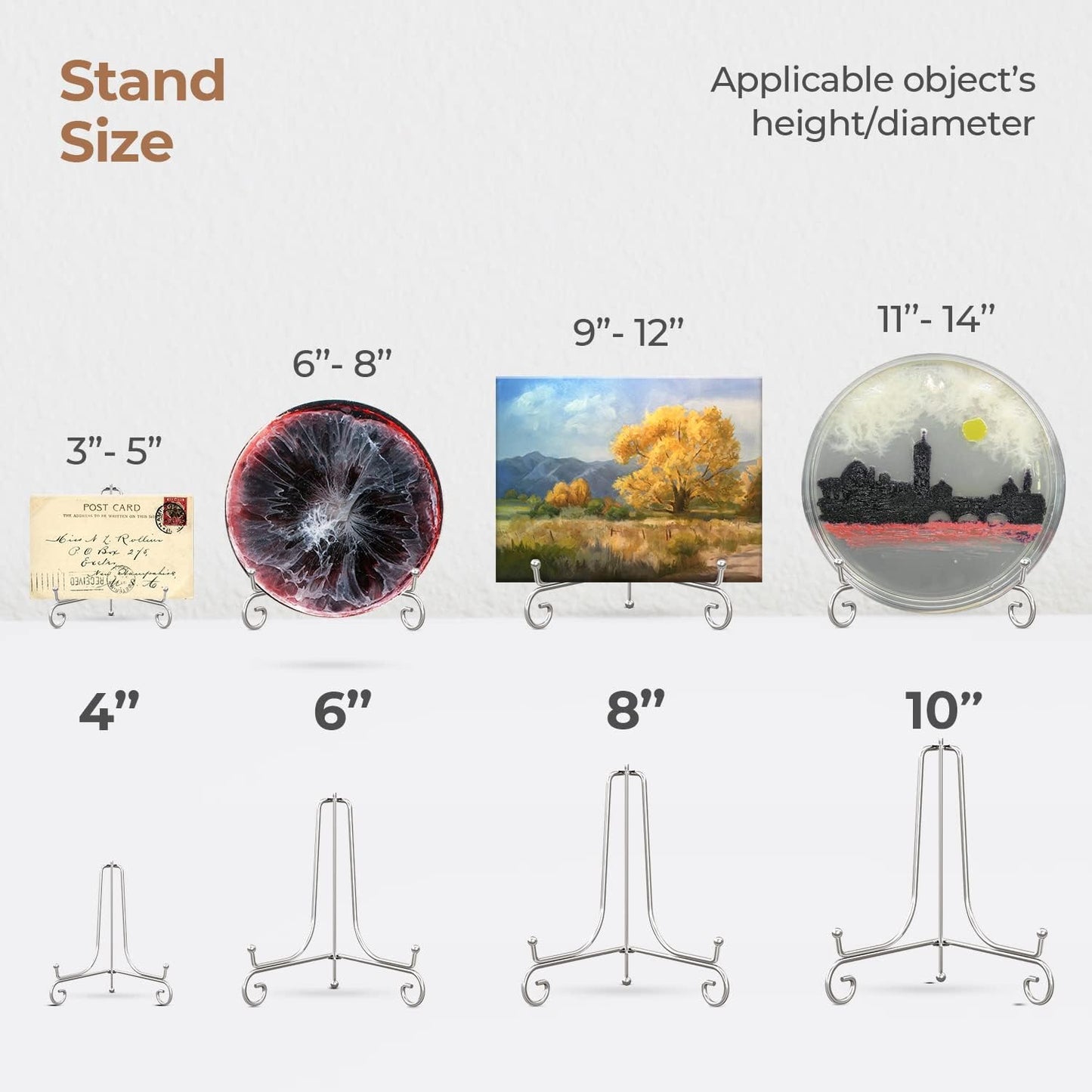 Holder + Metal Easel Stand for Picture Frame / 10 Inch
