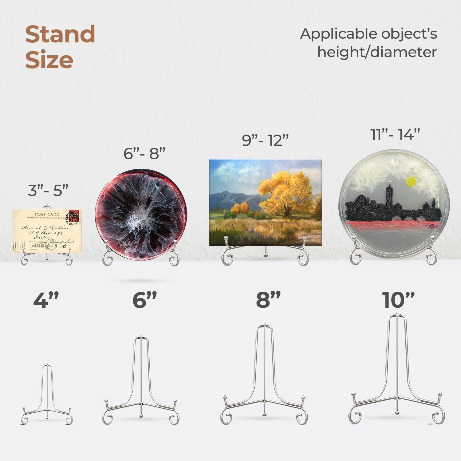 Holder + Metal Easel Stand for Picture Frame / 10 Inch