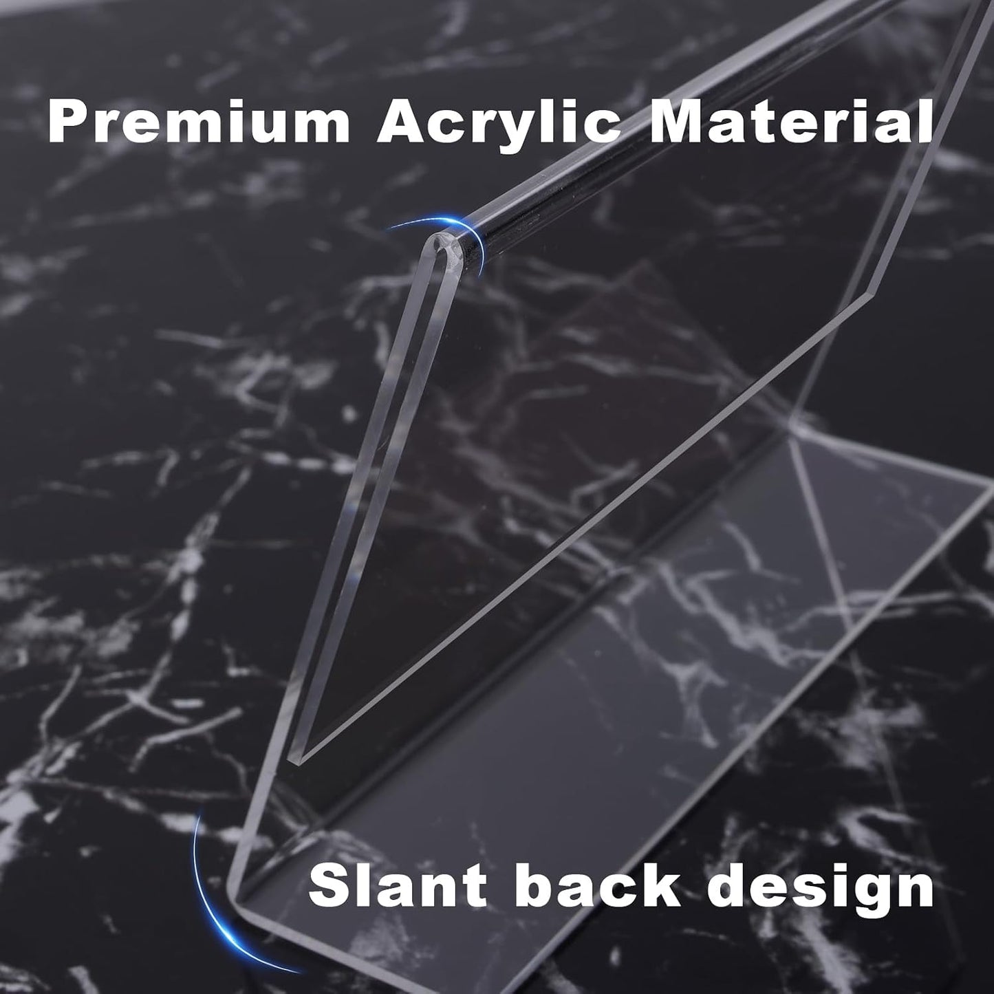 Slanted Back Acrylic Sign Holder / Clear / 6 x 4 / Set of 8