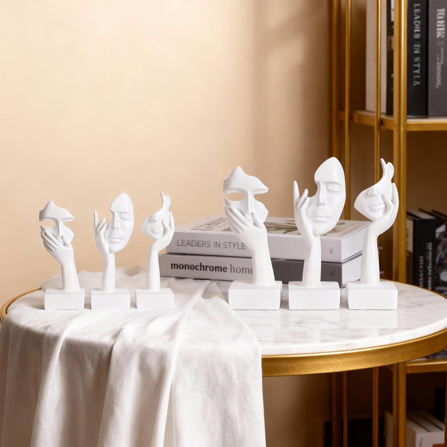 Thinker Large Statue Set / White / Set of 9