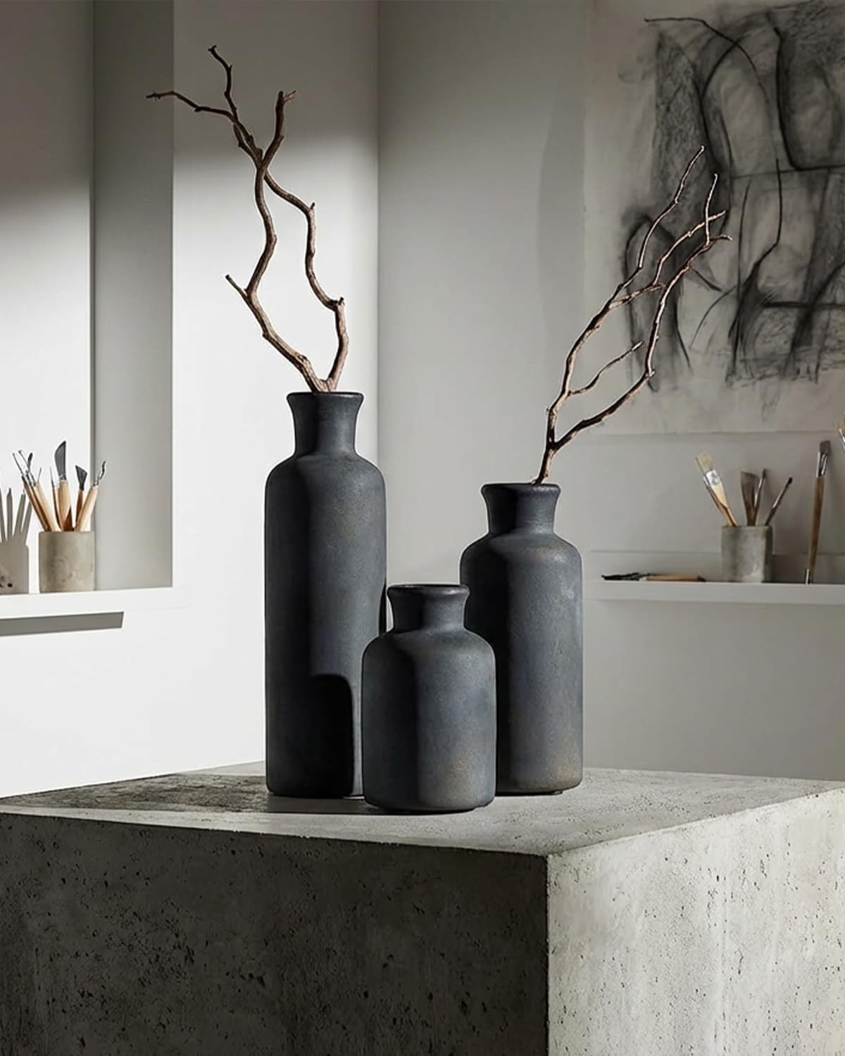 Ceramic Vases Set / Black