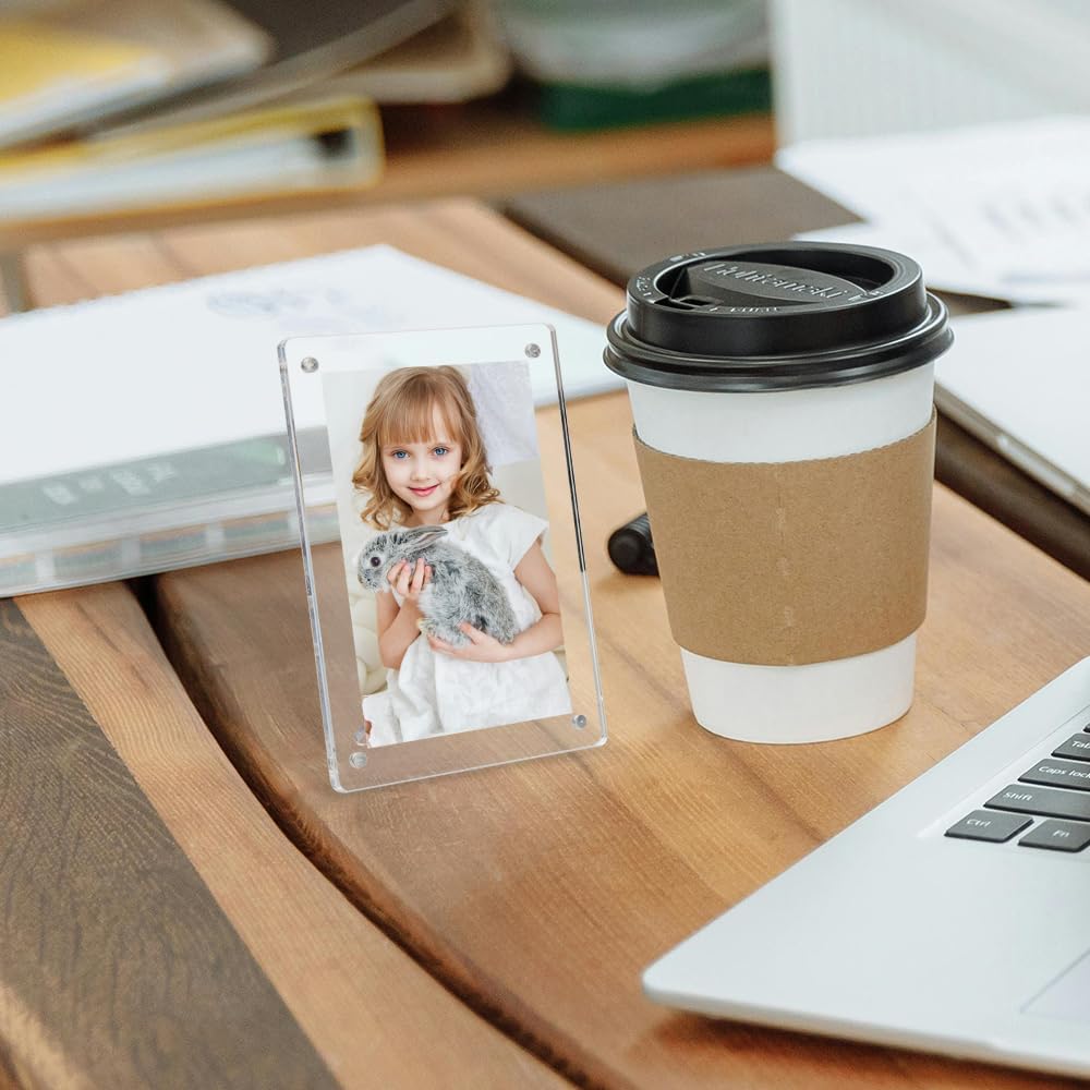 Acrylic Tabletop Photo Frames Compatible / Clear / 2.36*3.54 In / 2.36 x 3.54