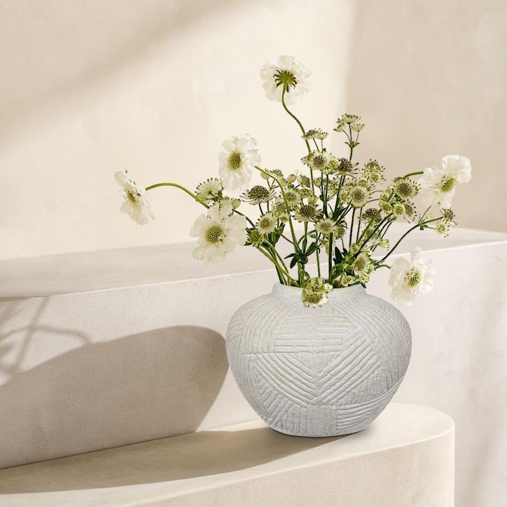 5" Rustic Ceramic Vase for Flowers