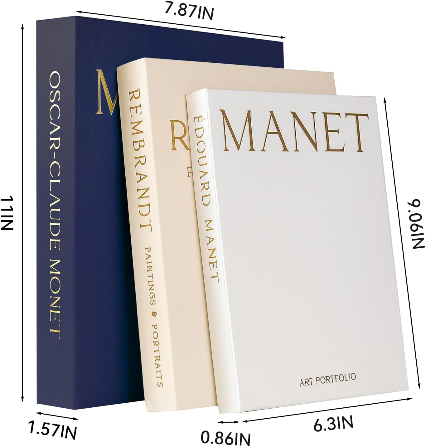 Decorative Faux Books / Dark Blue-beige-white / Set of 3