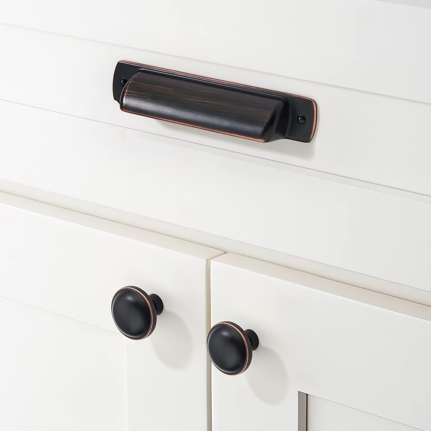 2-1/2" Drawaer Pulls Cabinet Cup / Cup Pulls 2-1/2" Hole Center / Oil Rubbed Bronze / Set of 10