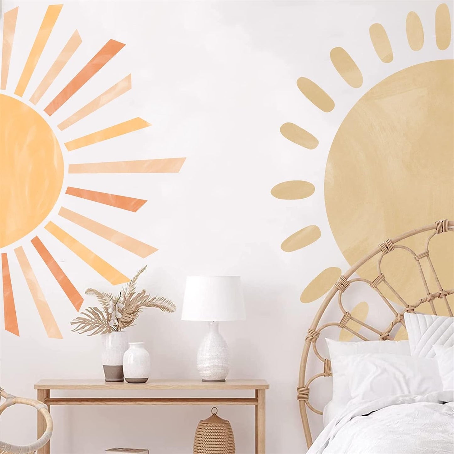 Wall Decals Large Boho Wall Decals Modern Walls Decal Vinyl Sticker Removable Peel / Half Sun