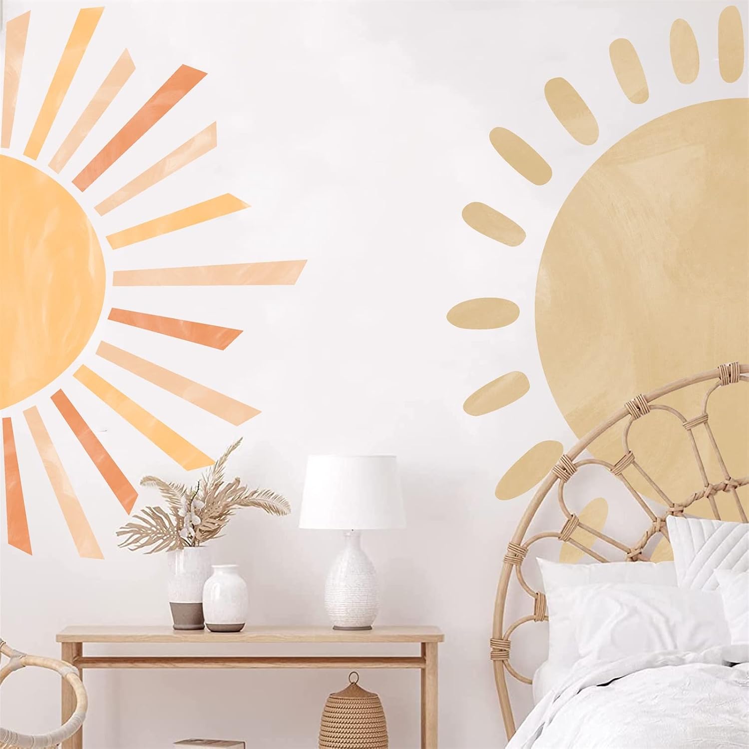 Wall Decals Large Boho Wall Decals Modern Walls Decal Vinyl Sticker Removable Peel / Half Sun