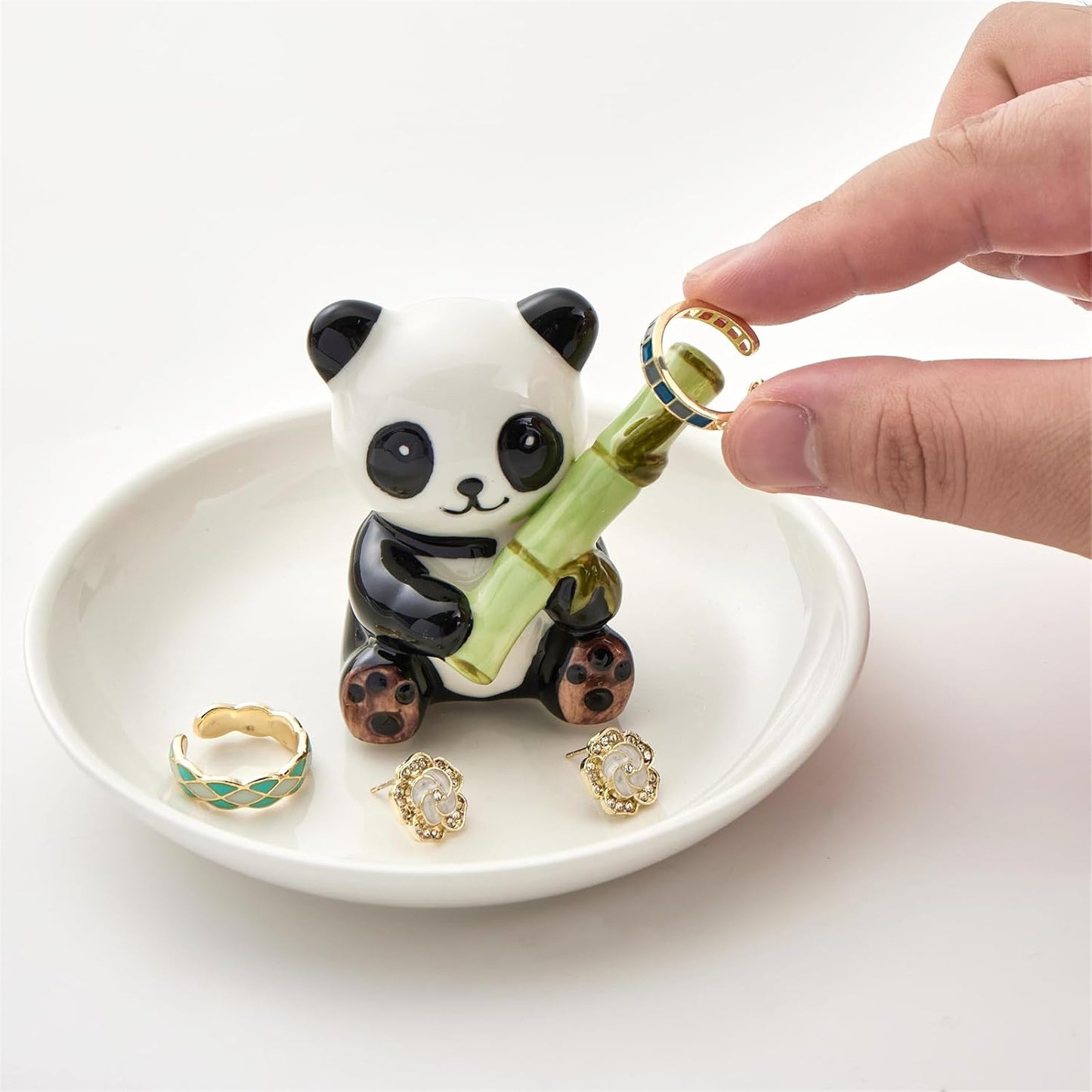 Ceramic Jewelry Holder Ring Dish Jewelry Tray / Panda