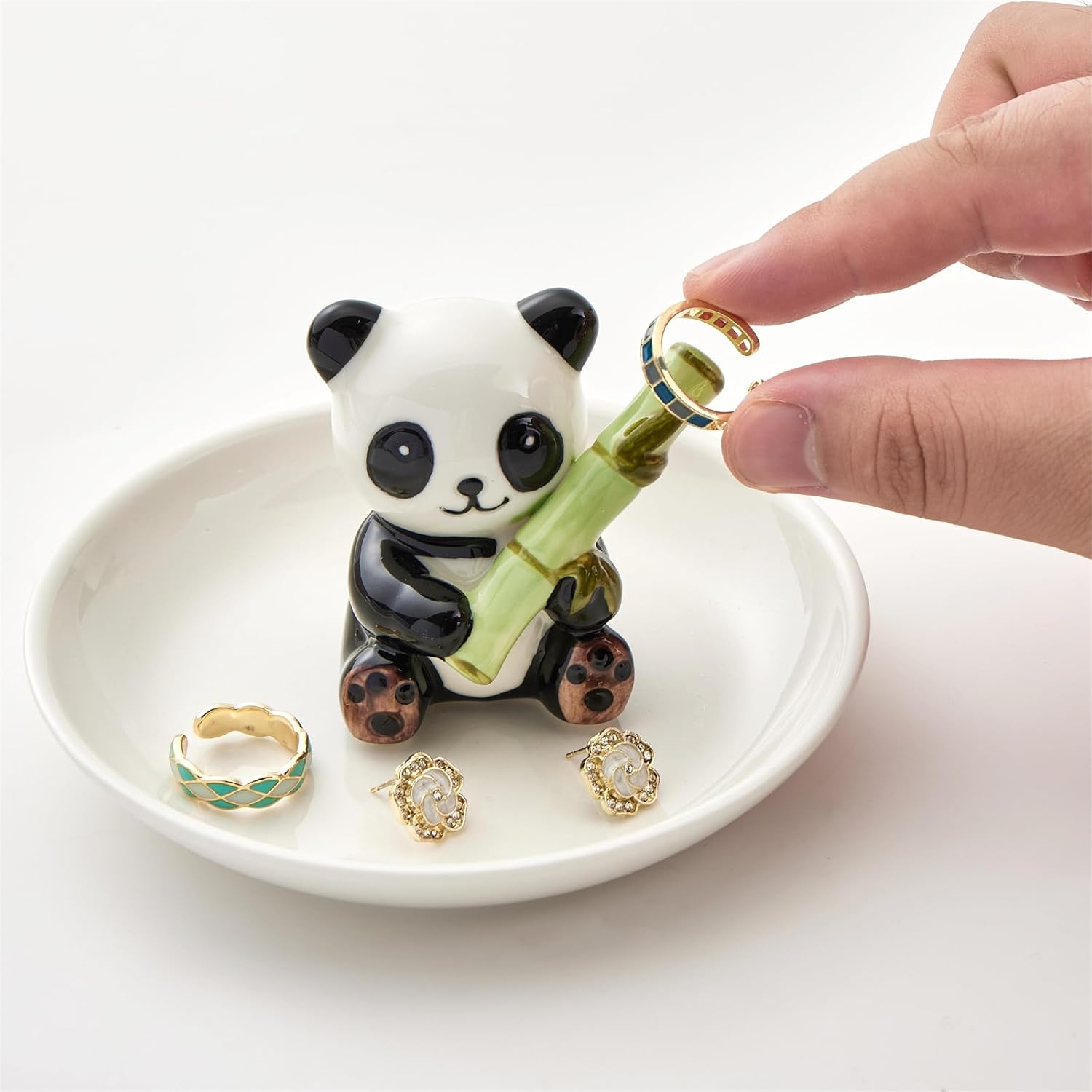 Ceramic Jewelry Holder Ring Dish Jewelry Tray / Panda