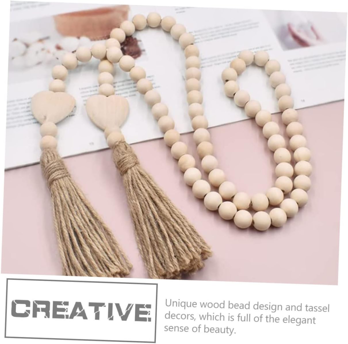 Wood Bead Garland / 35.43 Inch