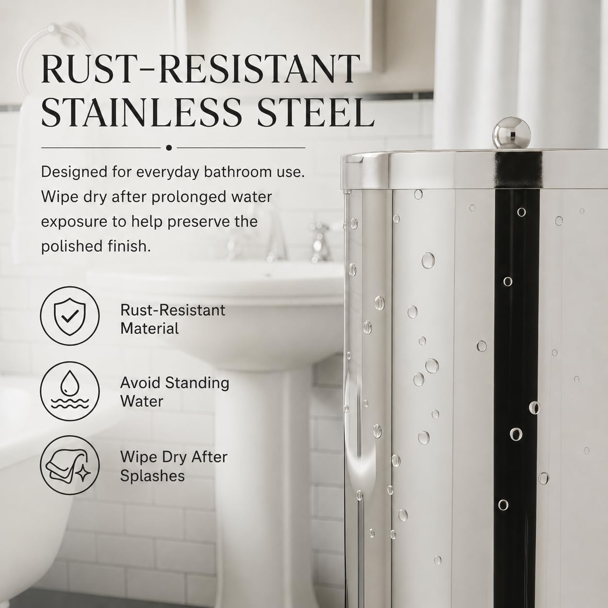 [2023 Upgraded Version] HUJI Rust Resistant Stainless Steel Toilet Paper Roll Canister Holder w/Removable Base for