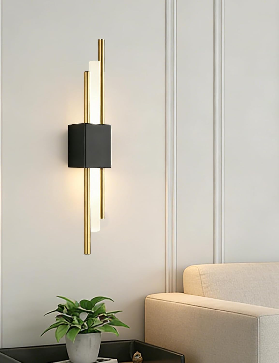 USB Rechargeable Wall Sconces Set of 2, Wireless Cordless Wall Lamp with Dimmable Timer, No Wiring Needed Mounted Wall
