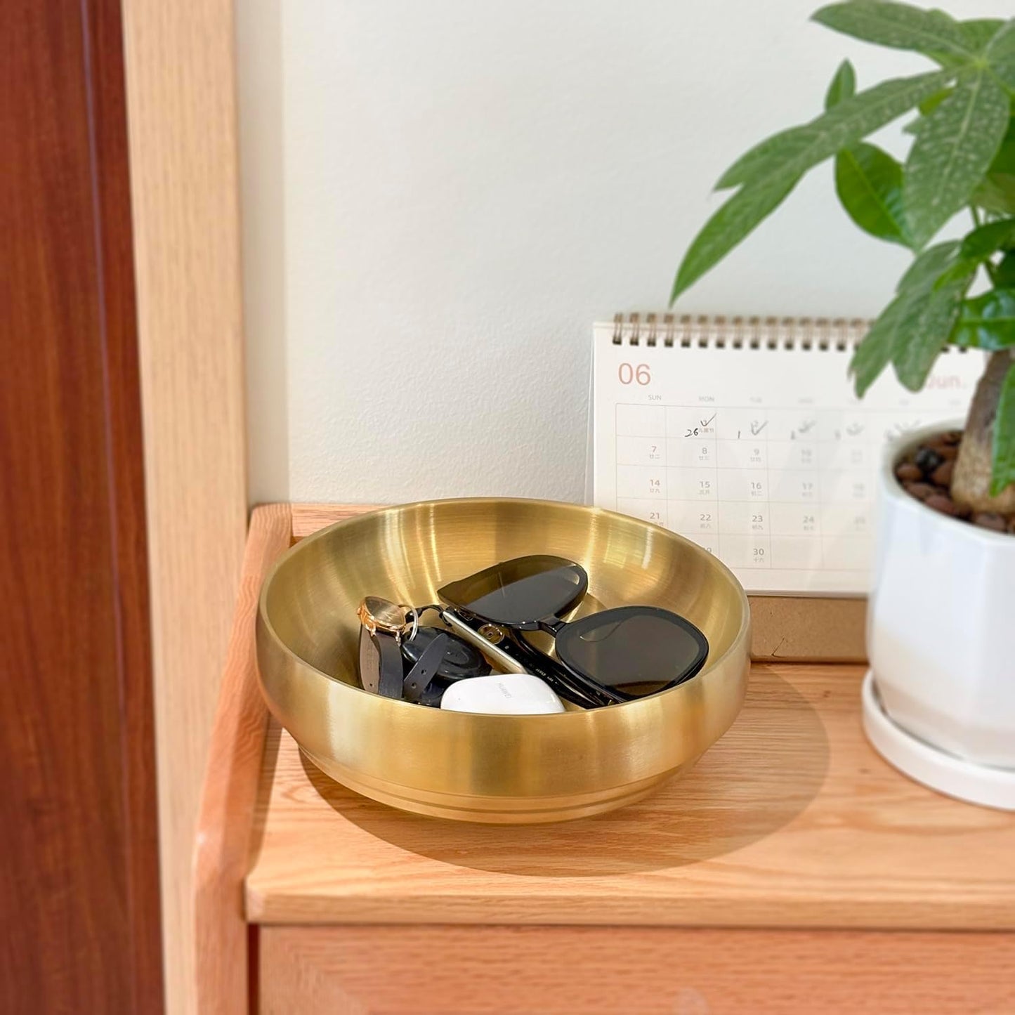 Keys Holder / Catch All Bowl / Gold / 8.3 Inch