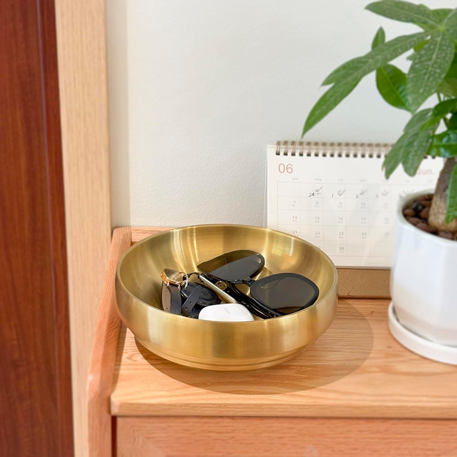 Keys Holder / Catch All Bowl / Gold / 8.3 Inch