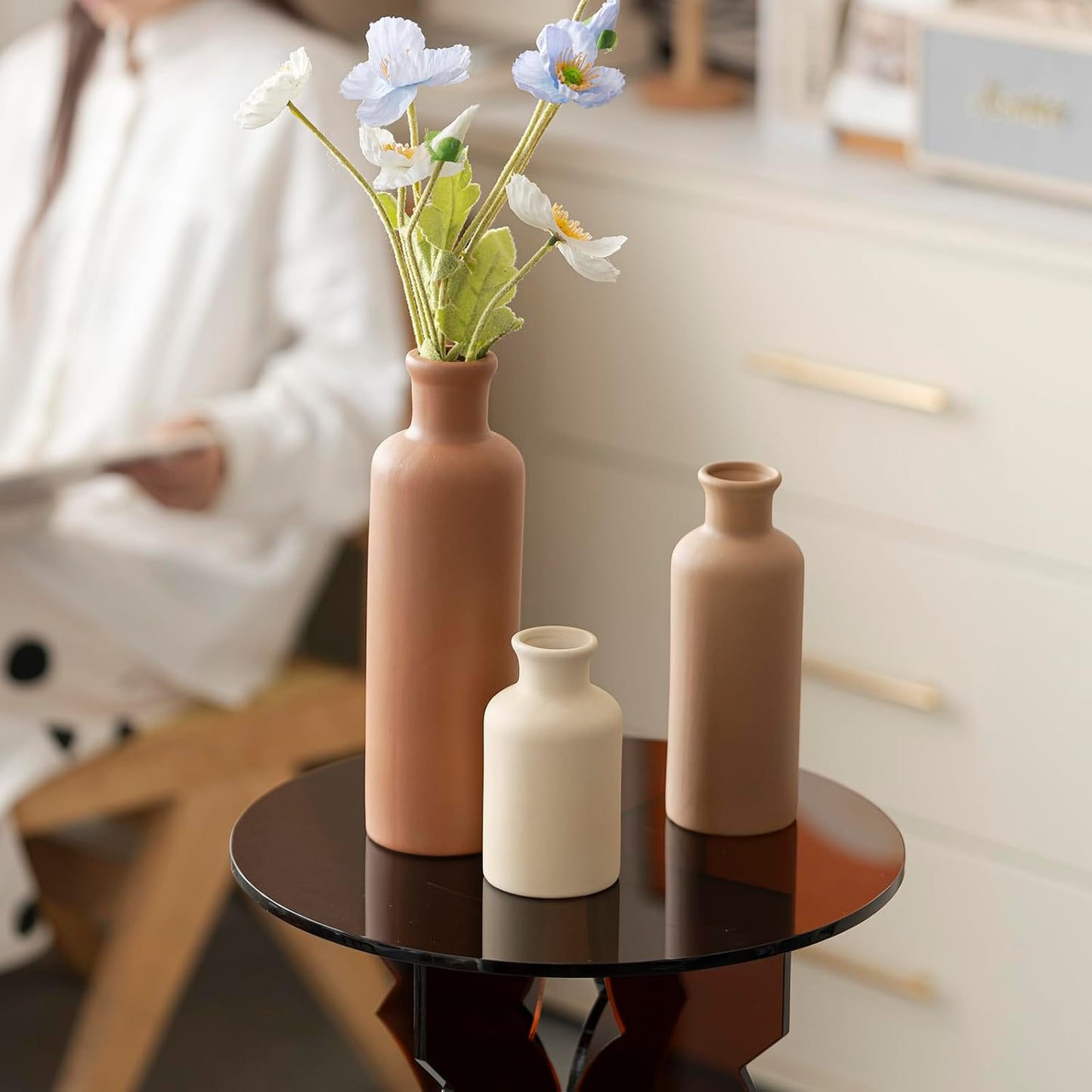 Modern Ceramic Vase / Coffee Mix / Set of 3