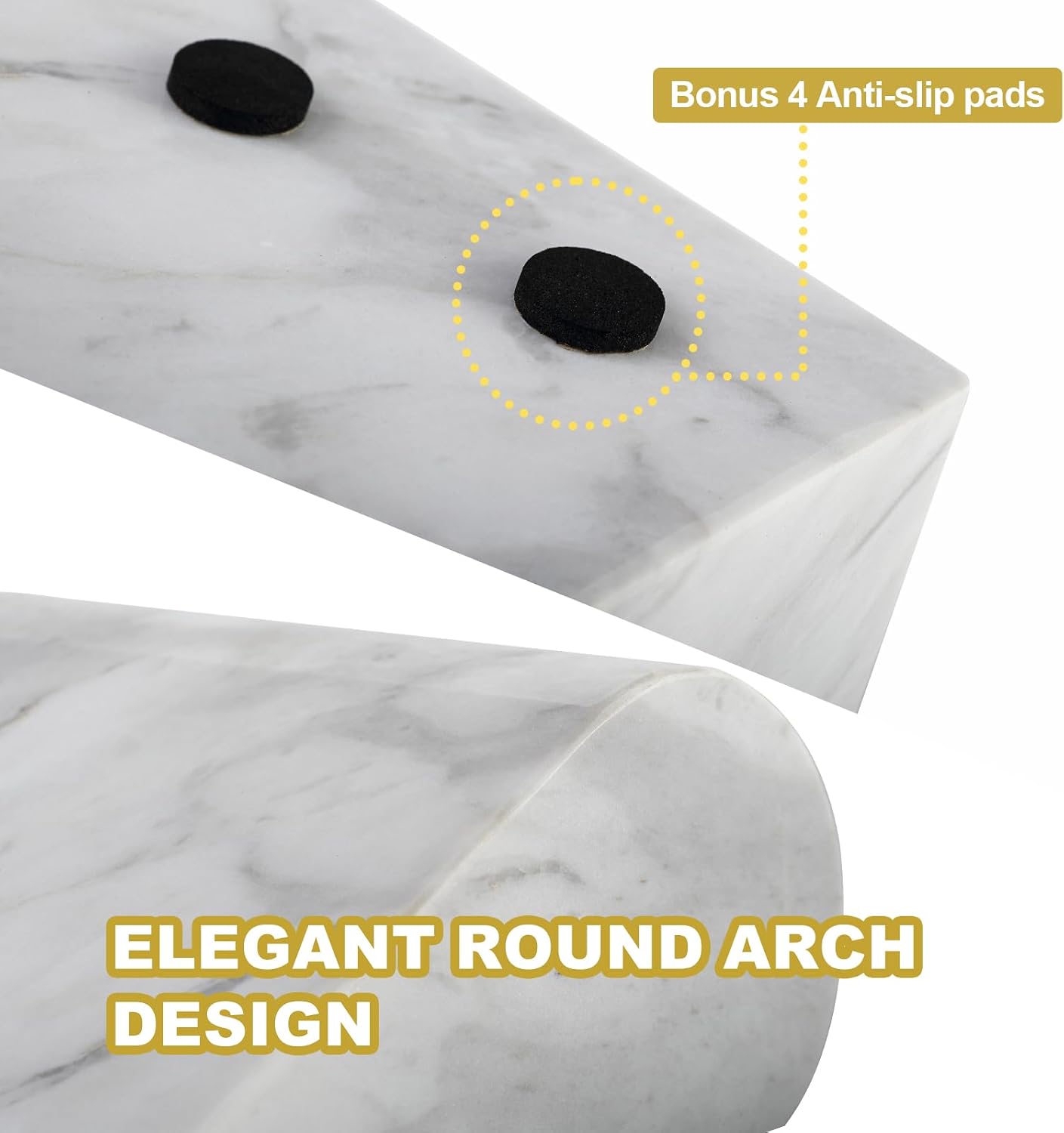 Book Ends for Heavy Books / White Marble-volakas