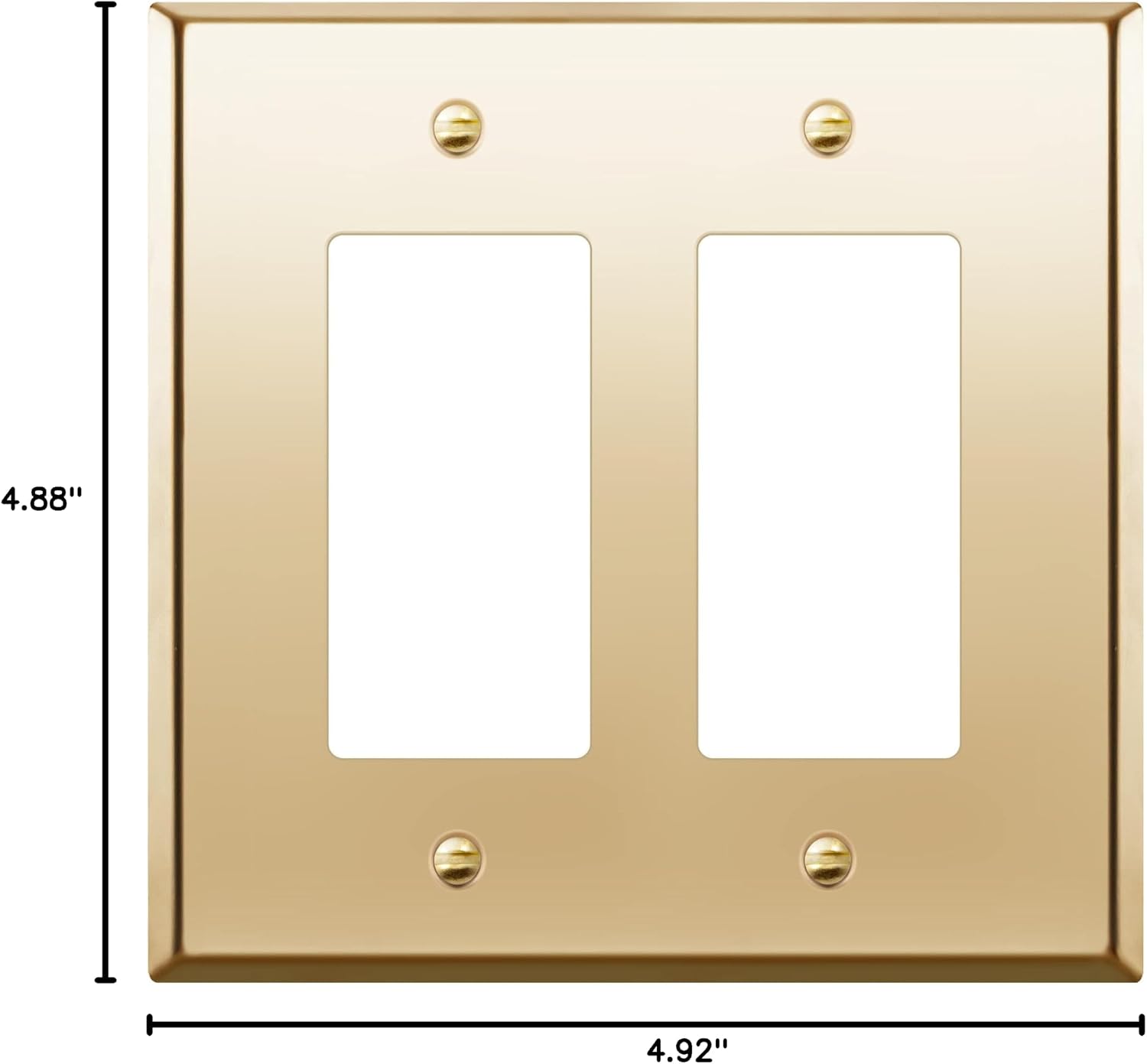 ENERLITES Dual Decorator Switch or Receptacle Metal Wall Plate, Stainless Steel Outlet Cover, Corrosion Resistant