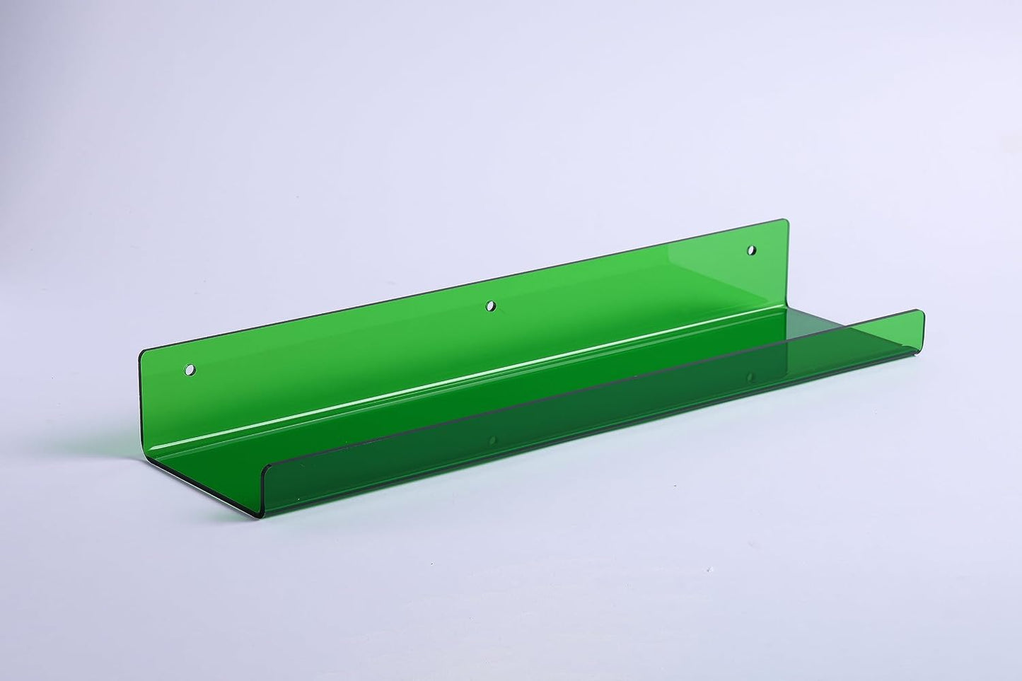 upsimples 4 Pcs 15" Acrylic Shelves for Wall Decor and Display, Green | Cute Floating Shelf for Perfume, Skincare, Nail