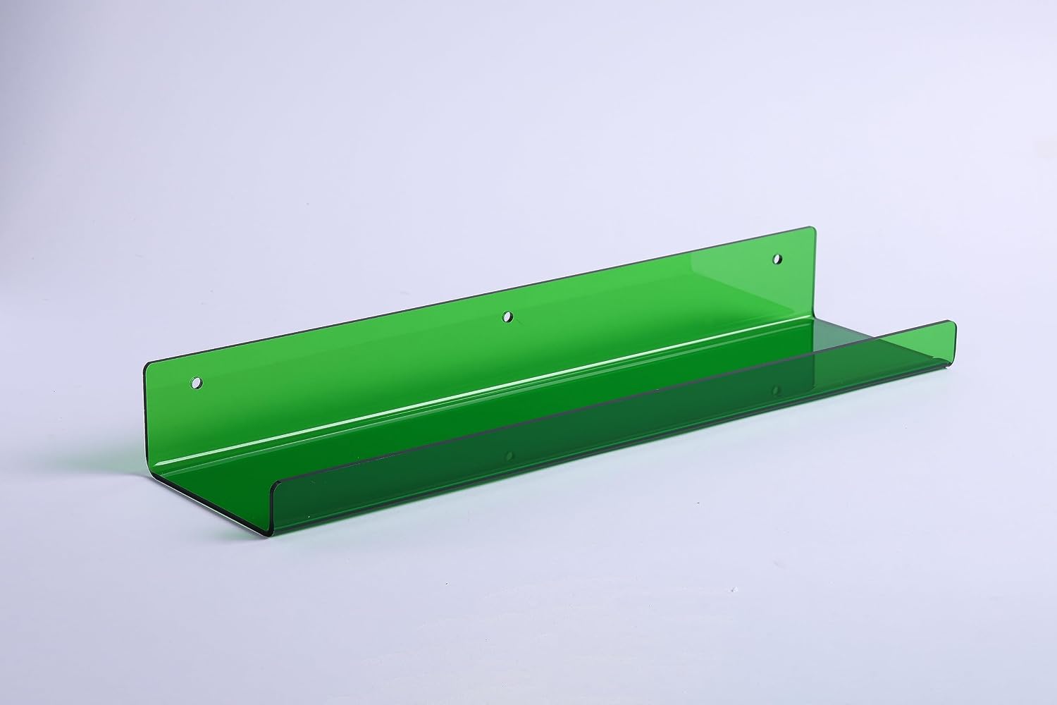 upsimples 4 Pcs 15" Acrylic Shelves for Wall Decor and Display, Green | Cute Floating Shelf for Perfume, Skincare, Nail