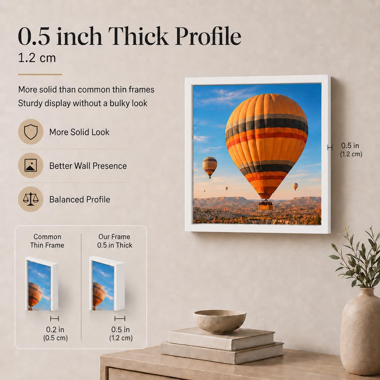 JCJMY 10x10 Picture Frame Set of 6 Black for Wall Hanging, Wall Mounting Horizontally or Vertically, 10 x 10 Square