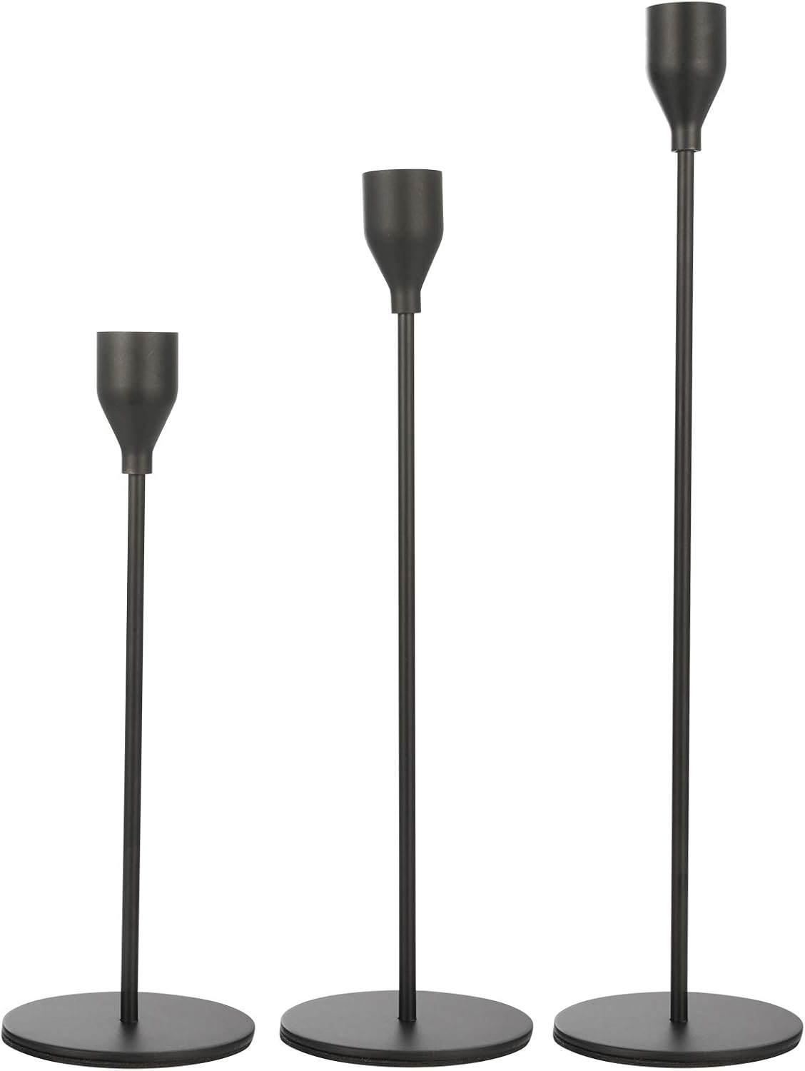 Set of 6 Black Taper Candle Holders Decorative Candlestick Holder for Home Decor, Wedding, Dinning, Party, Anniversary