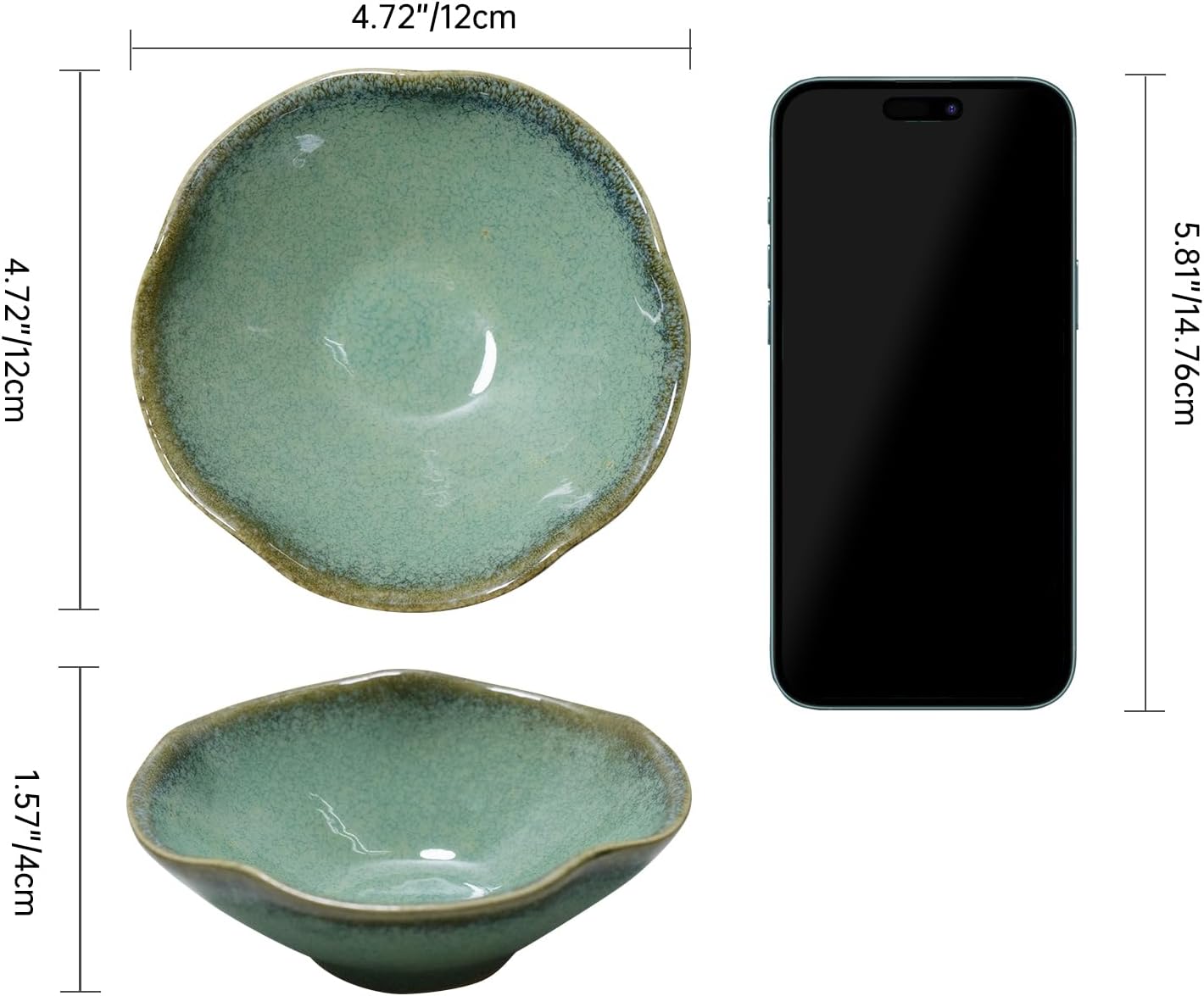 Trinket Holder / Ceramic Key Bowls for Entryway Table / Green