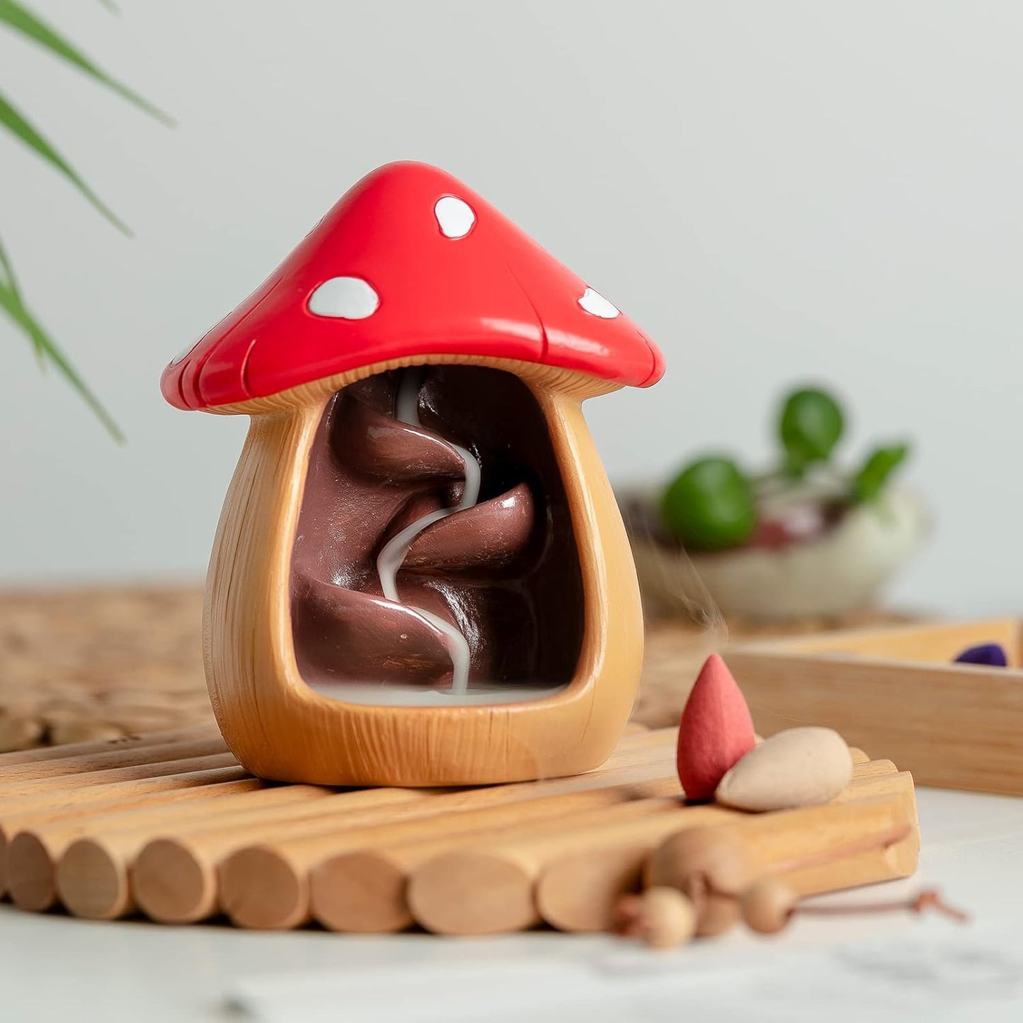Mushroom Incense Holder / 60 Incense Cones