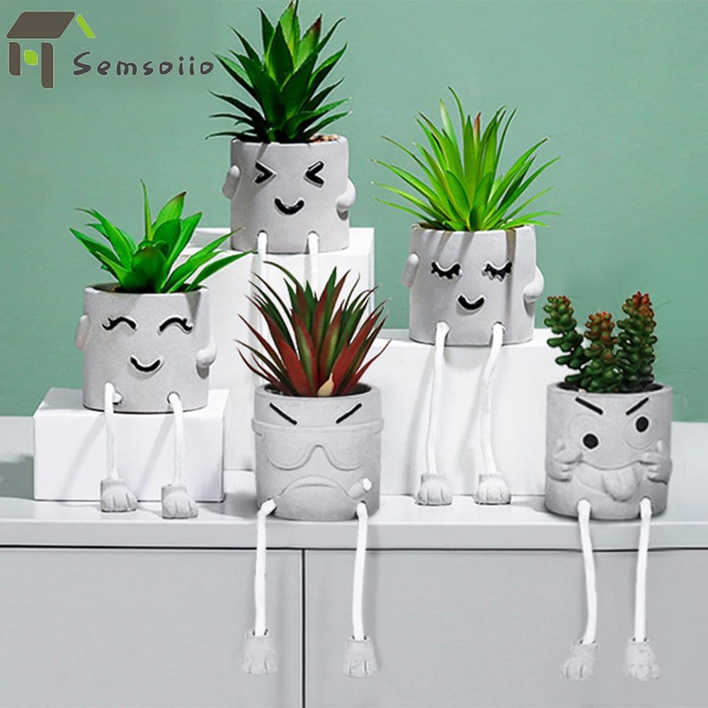 Artificial Plants Bathroom Decor / Gray-2a / Set of 2