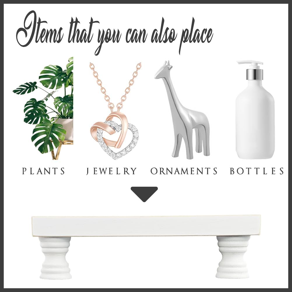 Farmhouse Tray / Wood Risers Display Stands / White