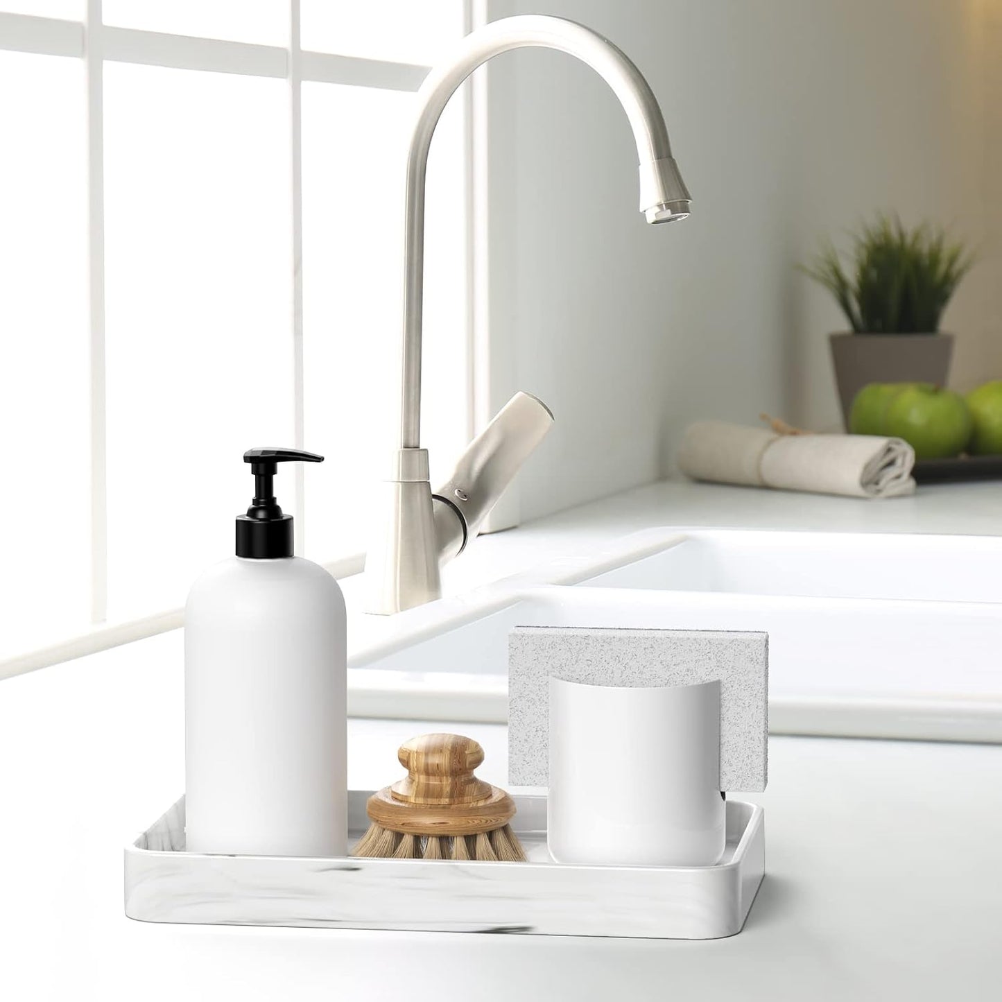 10" Vanity Tray / Marble White / 9.9 x 5.7 x 1.1