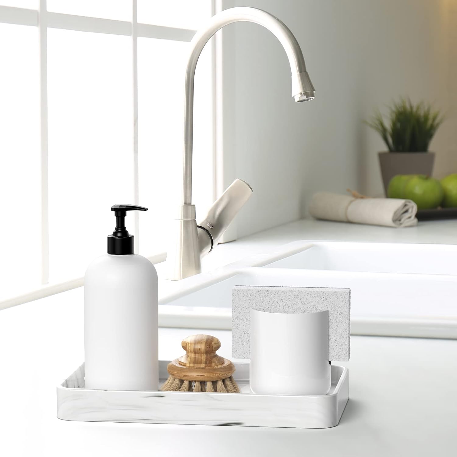 10" Vanity Tray / Marble White / 9.9 x 5.7 x 1.1