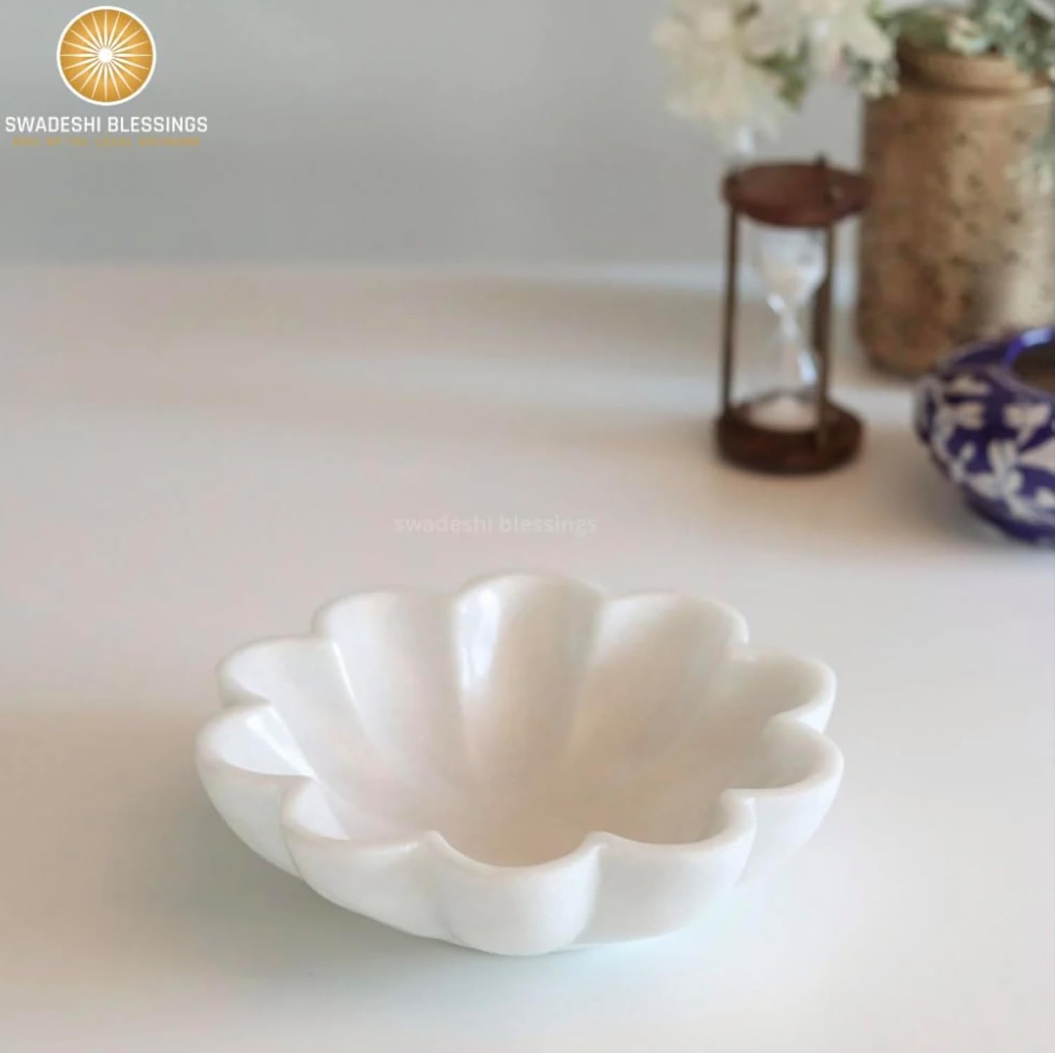 Ruffle Scalloped Fluted Key/Fruit Ring Dish / 6 Inches / White