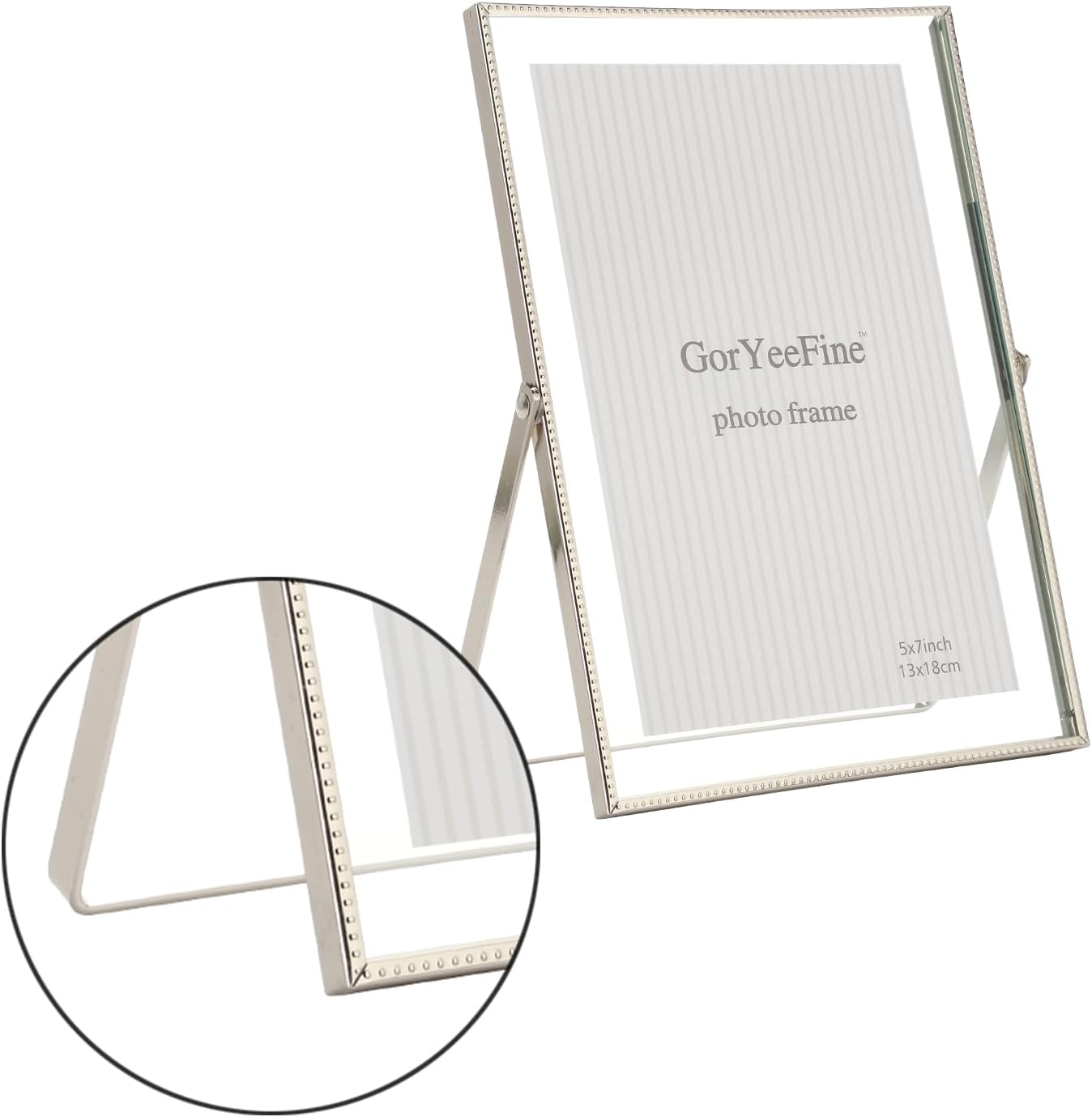 Silver 8×10"(Horizontal) Floating Picture Frames Set of 2,For Picture (7x9'',6x8'',5x7''),Tabletop Shelf Photo