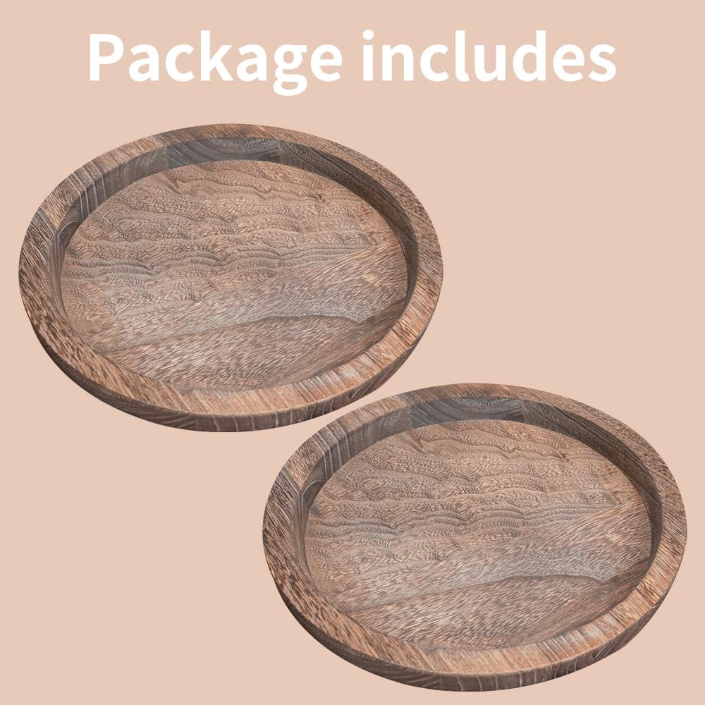 Wooden Coffee Table Tray / Brown / Set of 2